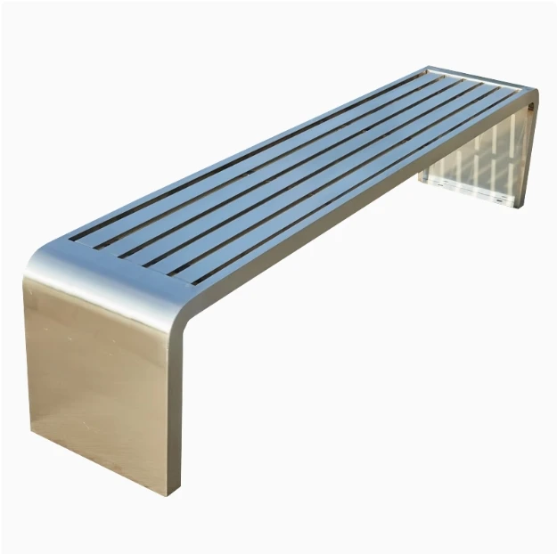 

Modern Design Outdoor Park Chair Stainless Steel Bench With Raddle Backrest For Shopping Malls And Communities