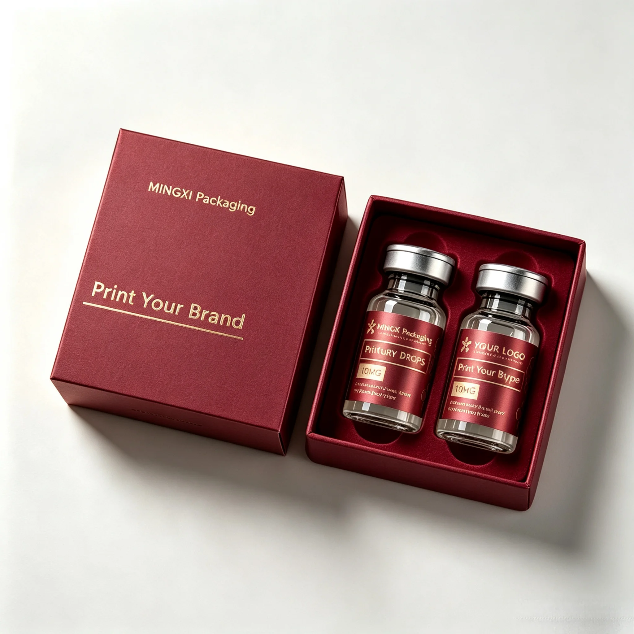 Precision‑Printed Waterproof High Temp Resistant Bottle Labels Self‑Adhesive Stickers for Peptide Injectable Health Vials