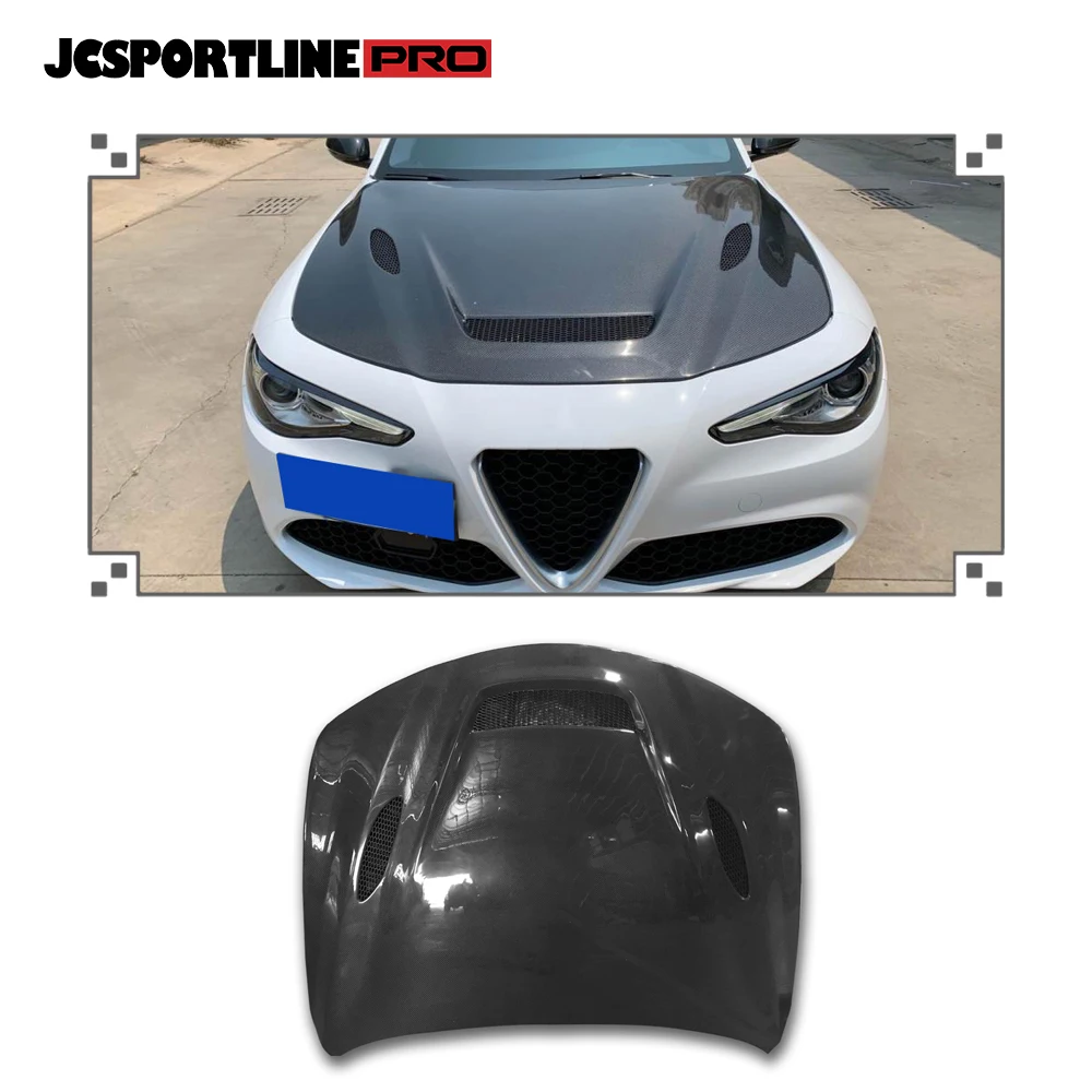 

For 17-18 Giulia Carbon Fiber S2 Style Vented Hood Bonnet Bodykit