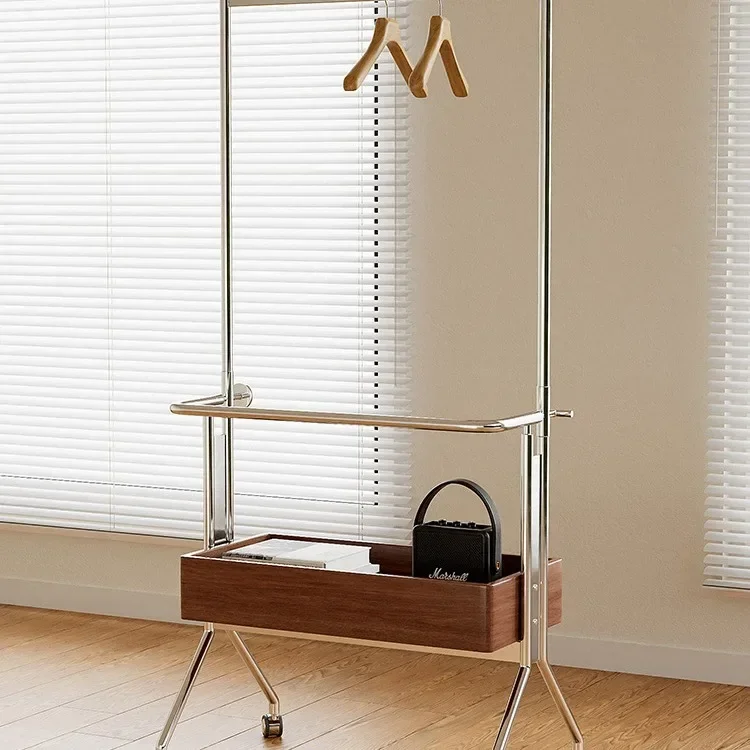 Medieval floor hanger stainless steel coat rack bedroom retro hanger removable drying rack