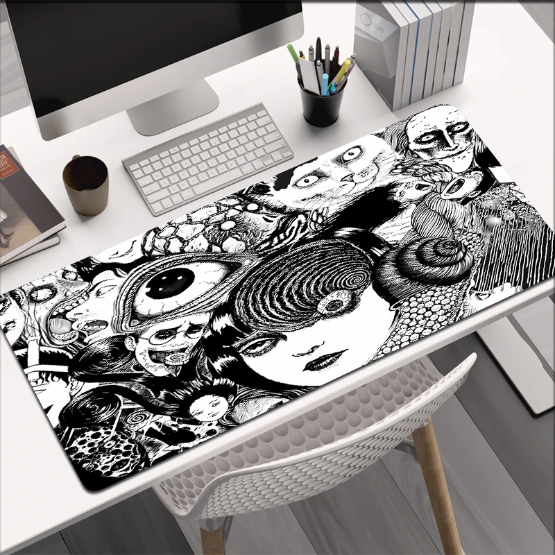 

Junji Ito Tees Horror Mouse Pad Large Gaming Mousepad Gamer XXL Computer Office Mouse Mat Keyboard Mat Desk Pad Laptop Mausepad