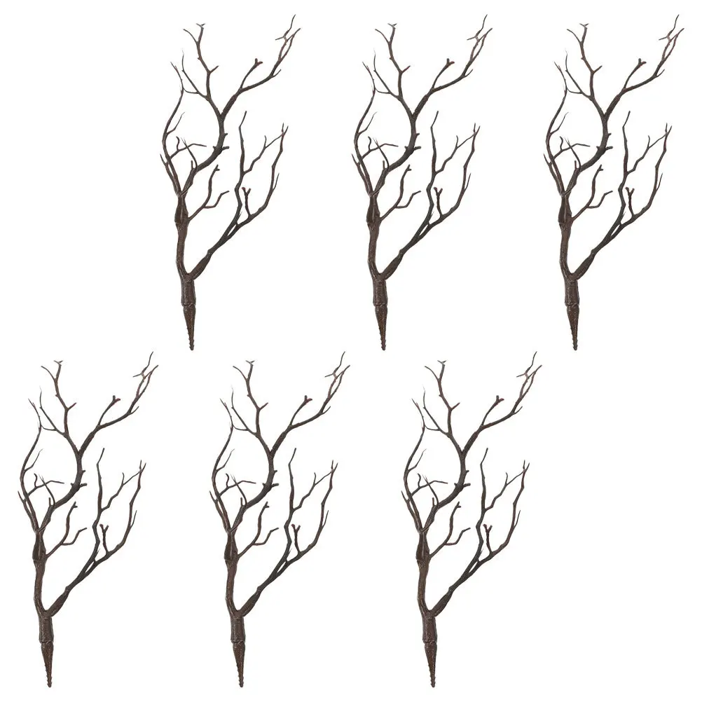 

6pcs Artificial Plastic Stems Fake Dried Branches For Diy Flower Arrangement Home Decor Vase Filler Simulation Branches
