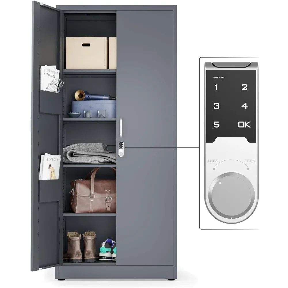 Metal Storage Cabinet with Digital Lock | Garage Storage Cabinet | 71