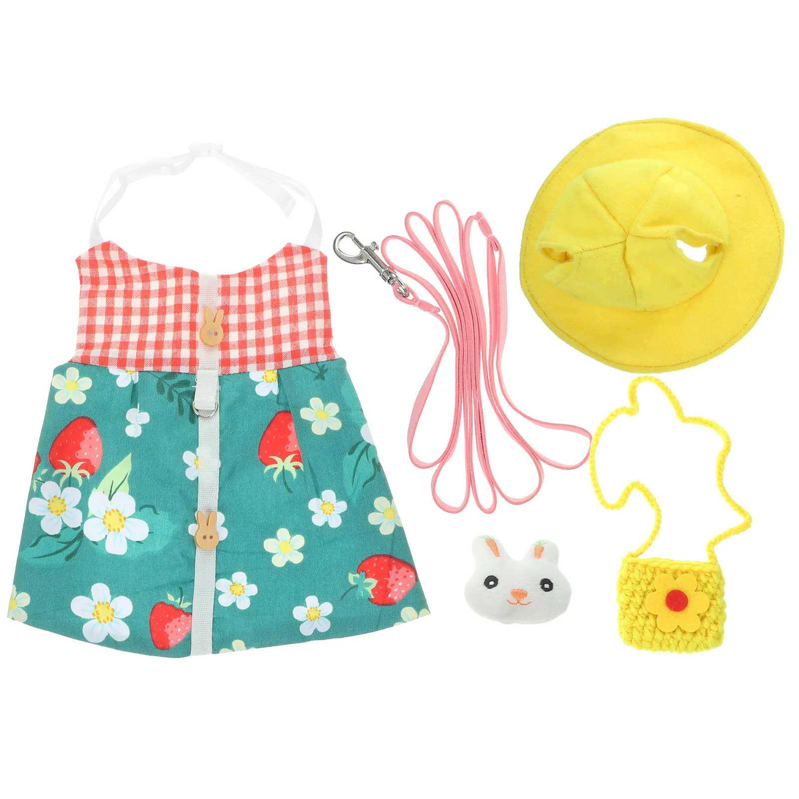 

1Set Rabbit Vest Harness Anti-Escape Adjustable Outdoor Bunny Pulling Strap Strong Small Animal Leash Pet Walking Rope