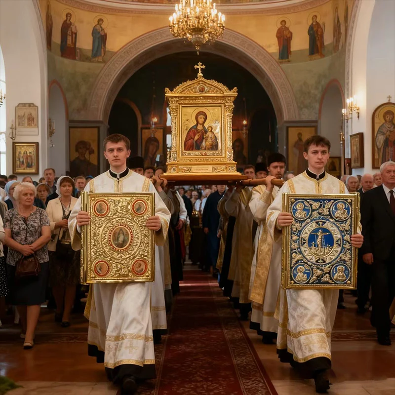 Neu2026 Orthodoxe Gottesdienst-Ikonoklase Gold Blaue Emaille Handwerkskunst Ritual-Ornament für Kirchen Stabil und Dick Nicht leicht zu verformen Geschenk – Detail 8