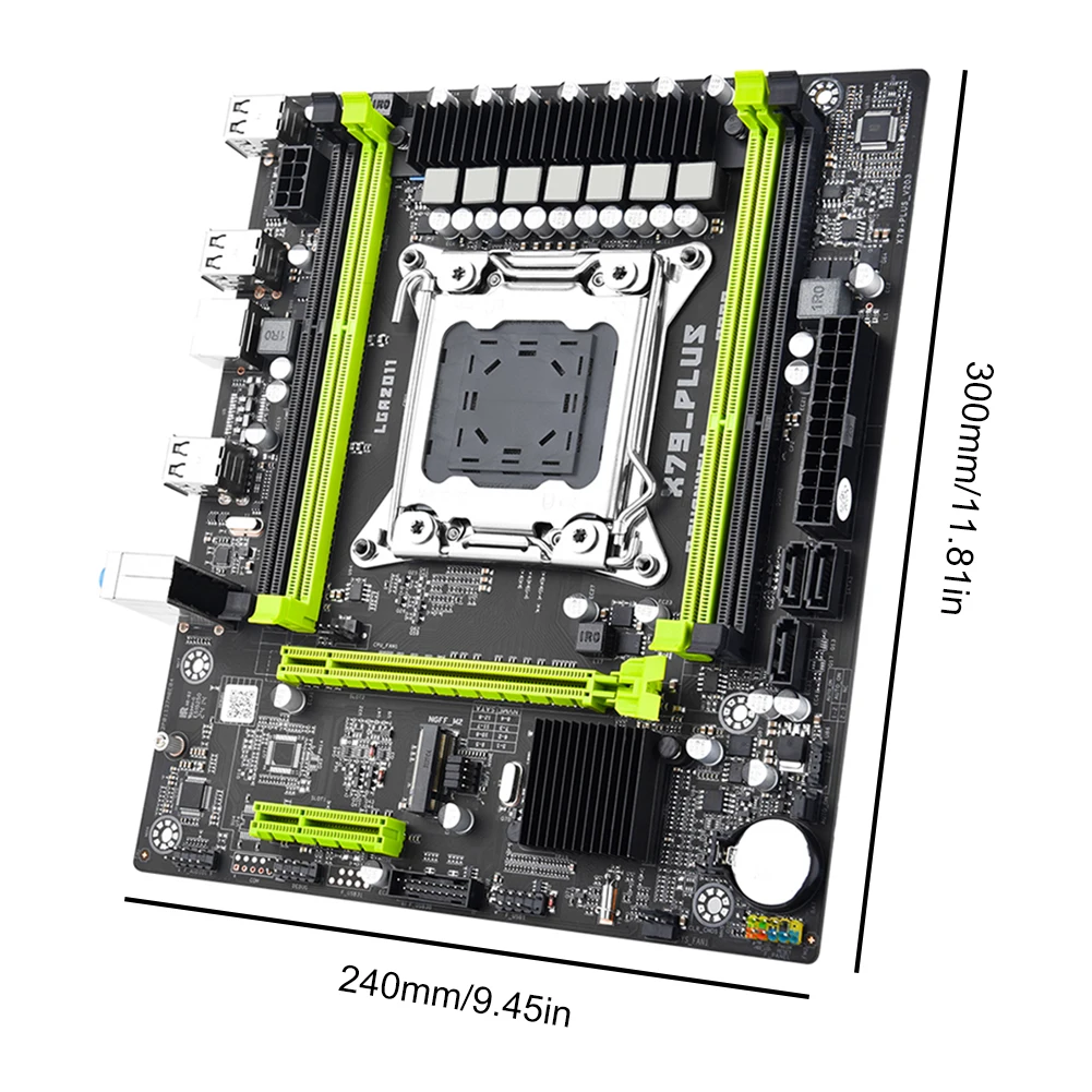 Imagem -06 - Placa-mãe do Computador Mainboard do Desktop Lga 2011 Lan do Gigabit Ddr3 Nvme M.2 Sata2.0 Pci-e 16x 4x X79 Mais a