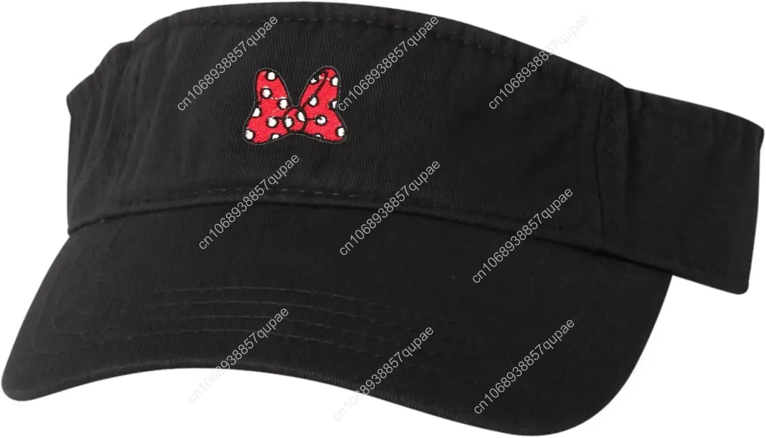 Go All Out Adult Red Bow with Polka Dots Embroidered Visor Dad Hat