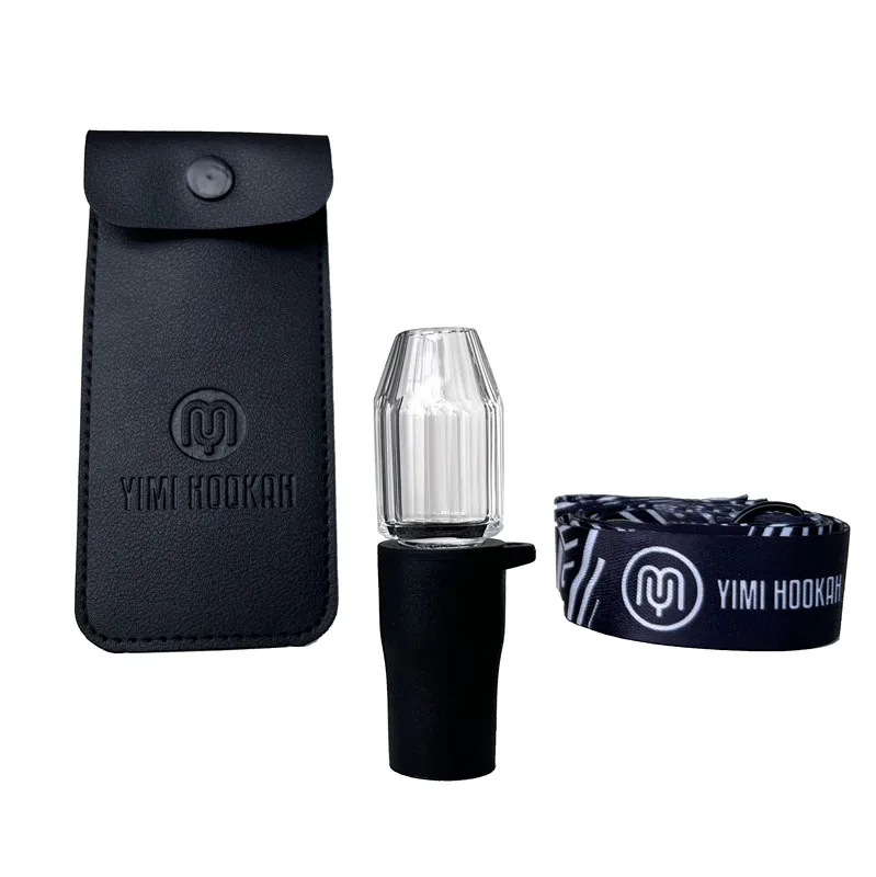 Reusable Hookah Mouthpiece with Leather Sheath shisha Mouth tips Glass Chicha Narguile Shisha Water Pipe Accessories