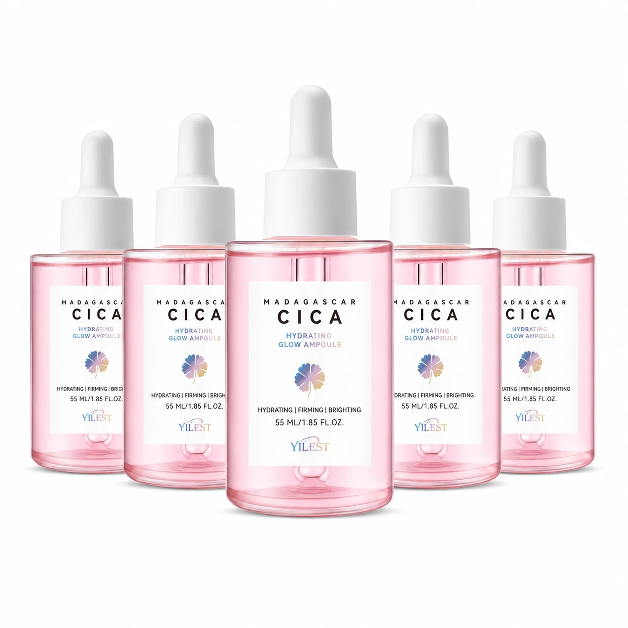 5PCS YILEST Centella Asiatica Serum Hydrating Soothing Facial Ampoule Moisturizing Barrier Repair Glow Face Essence 55ml