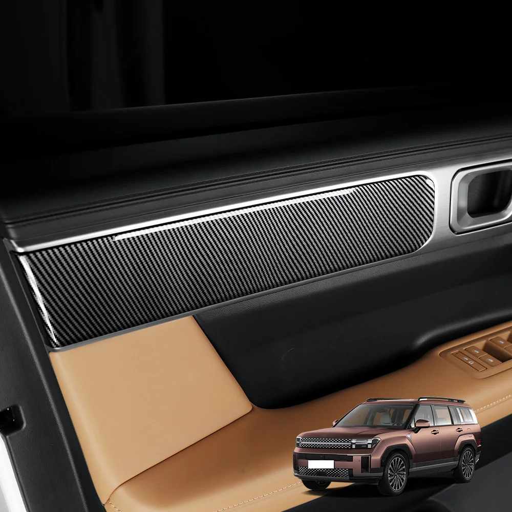 

Carbon Fiber Wood Grain Style Inner Door Panel Trim Stripe Decoration Cover For Hyundai Santaf Fe MX5 2024