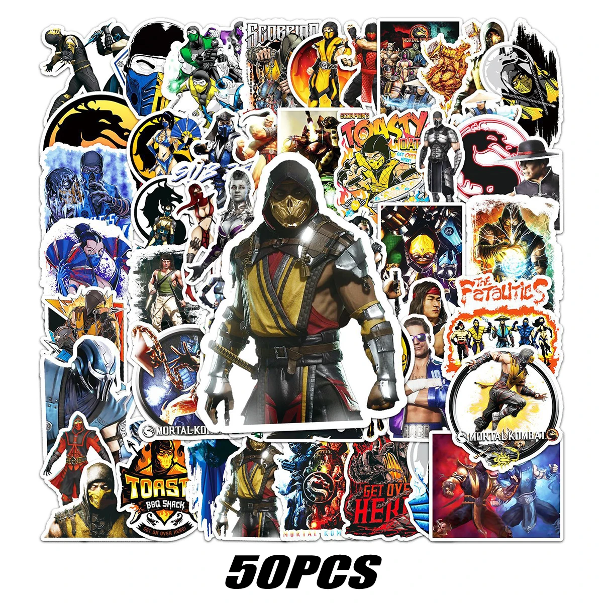 10/30/50Pcs Mortal Kombat Stationery Stickers Graffiti Movie Fighting Arcade Game PVC Decals Kids Toys School Supplies for iPad