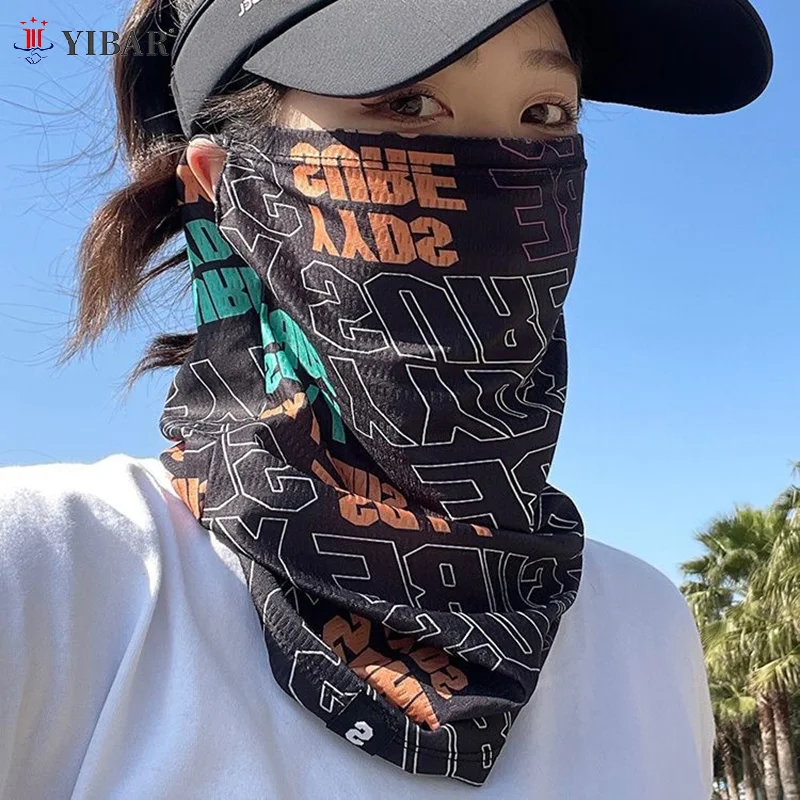 Fashion Sunscreen Mask For Men Women Summer Face Neck UV Protection Ear Scarf Hip Hop Outdoor Sports Cycling Bandana 