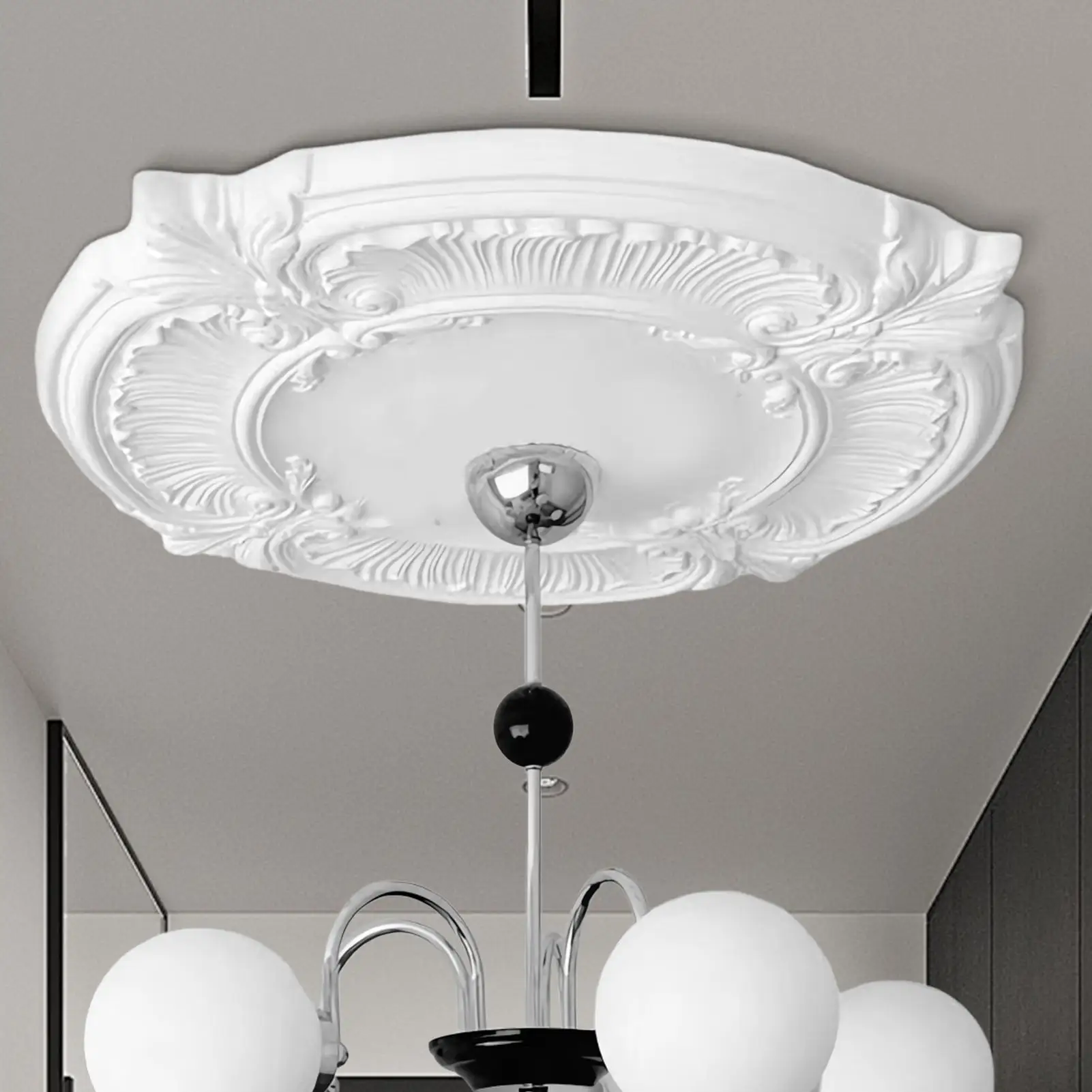 Round Decoration Lamp Split Plate Split Medallion Ceiling Light Chandelier Base Adhesive Hanging Fan Trim For Living Room