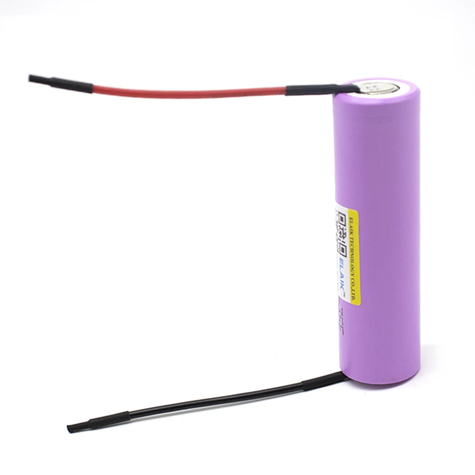 ELAIK 18650 3.7V 3500mAh Bateria de lítio recarregável Bateria de grande capacidade Armazenamento de energia da bateria 35e-Wire