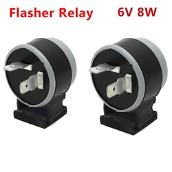 2-Prong Connection Flasher Relay 6V 8W Turn Signal Flasher Winker Relay for Honda Suzuki Kawasaki Yamaha Models Relay Socket