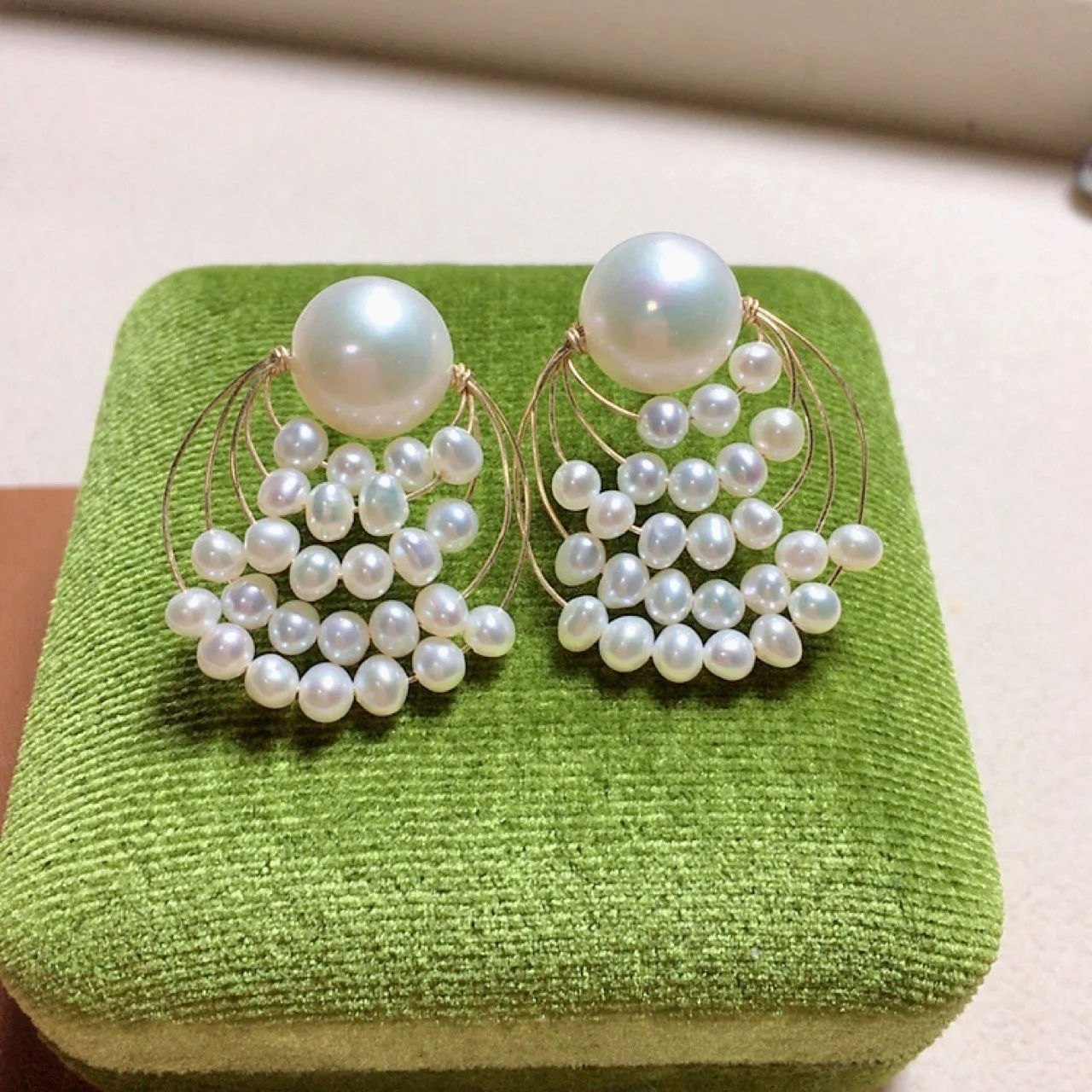 3-10mm Multi-Layer Natural Freshwater Pearl Earrings, Elegant 14K Gold Filled Multi-Pearl, Timeless Jewelry Gift