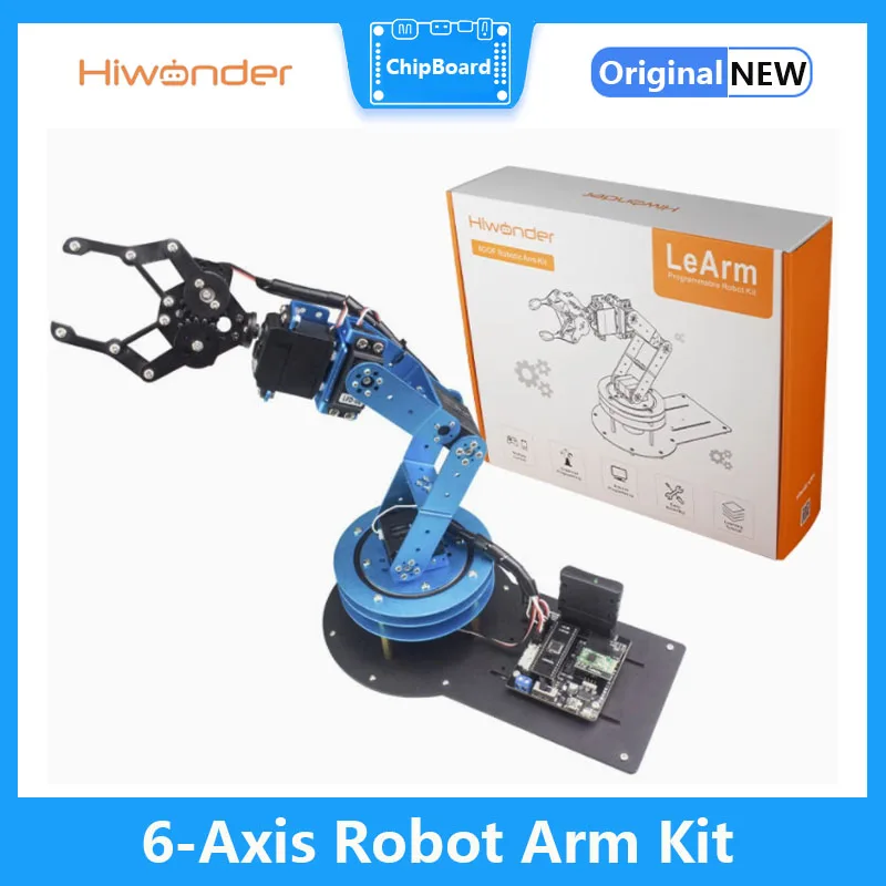 Hiwonder-Kit de brazo de Robot Freedom LeArm, 6 ejes, código abierto, STM32/51, microcontrolador programable, Compatible con Arduino Robot