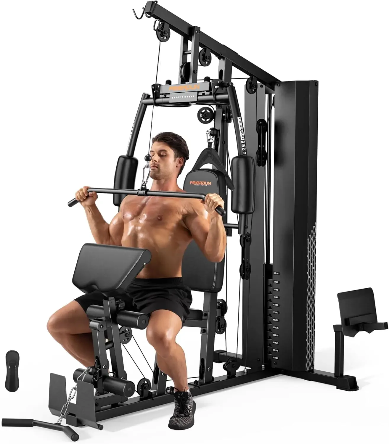 Weight Stack, Multi Exercise Equipment with Leg Press, Cable Machine Exercise Equipment for Full Body