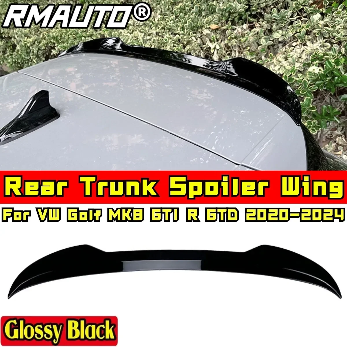 Golf MK8 GTI R GTD Rear Roof Wing Glossy Black Sport Style Roof Spoiler For VW Golf MK8 GTI R GTD 2020-2024 Car Accessories