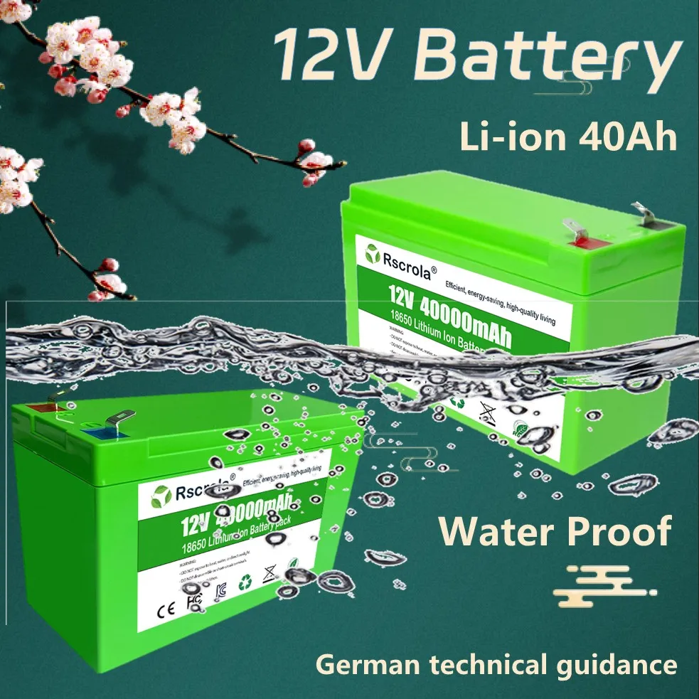 

Big pack 12V Battery 40Ah Rechargeable Battery Great 12v 18650 Lithium Batteries for Electric Sprayer Children's Car Stall Camp