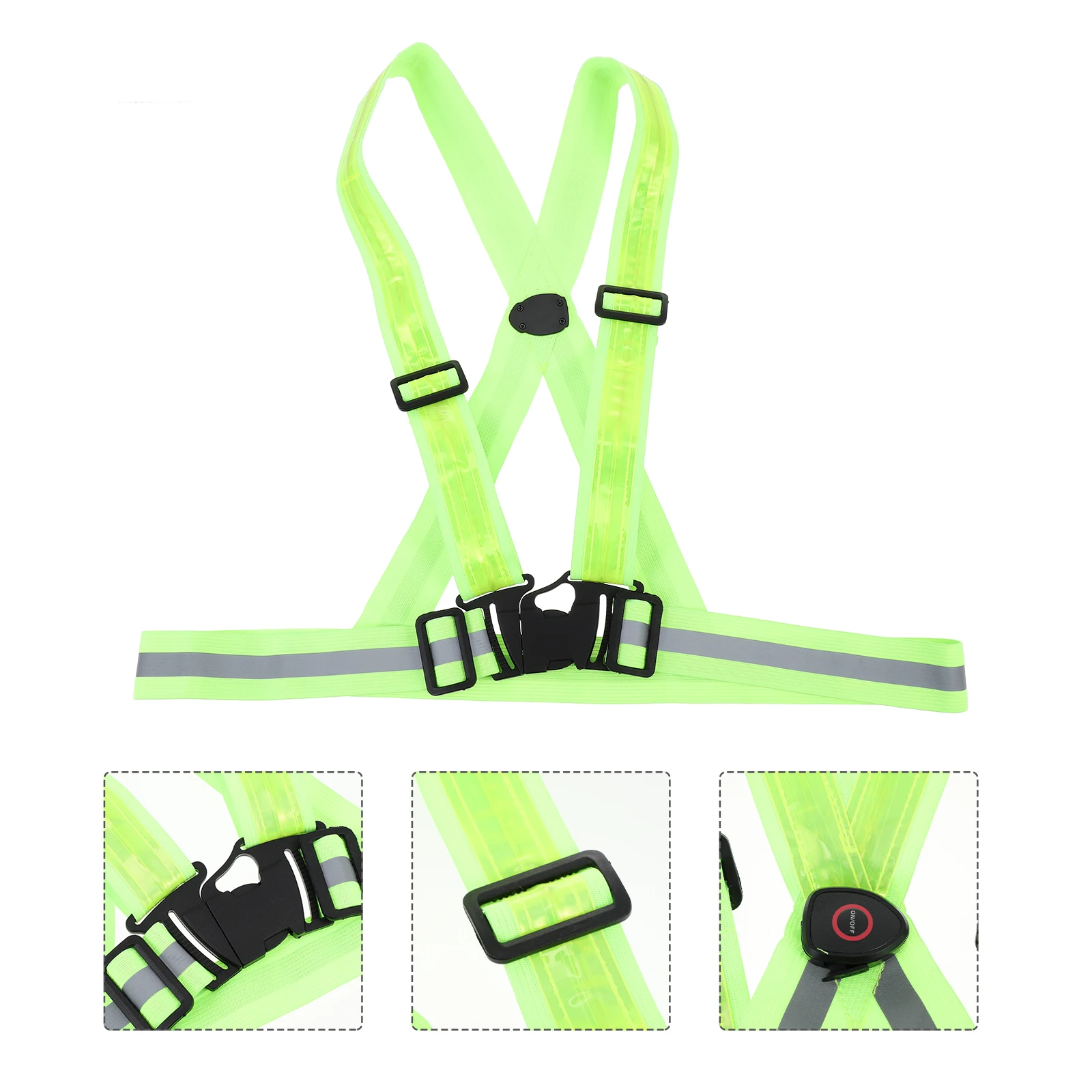 

1Set Led Glowing Reflective Vest Adjustable Belt For Night Running Outdoor Sport Luminous Shoulder Strap High