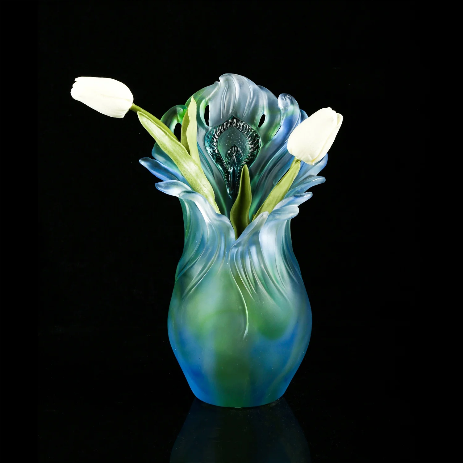 %W# 2022 Beautiful Design Colorful Crystal Glass Flower Vase Unique Shape Vase