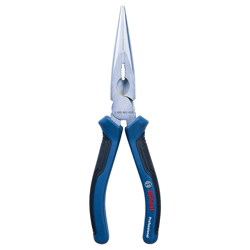 Профессиональные Плоскогубцы Bosch 180/200 мм, высокопрочные, из хромованадиевой стали, эргономичные плоскогубцы с иглами, длинный срок службы, Легкая резка