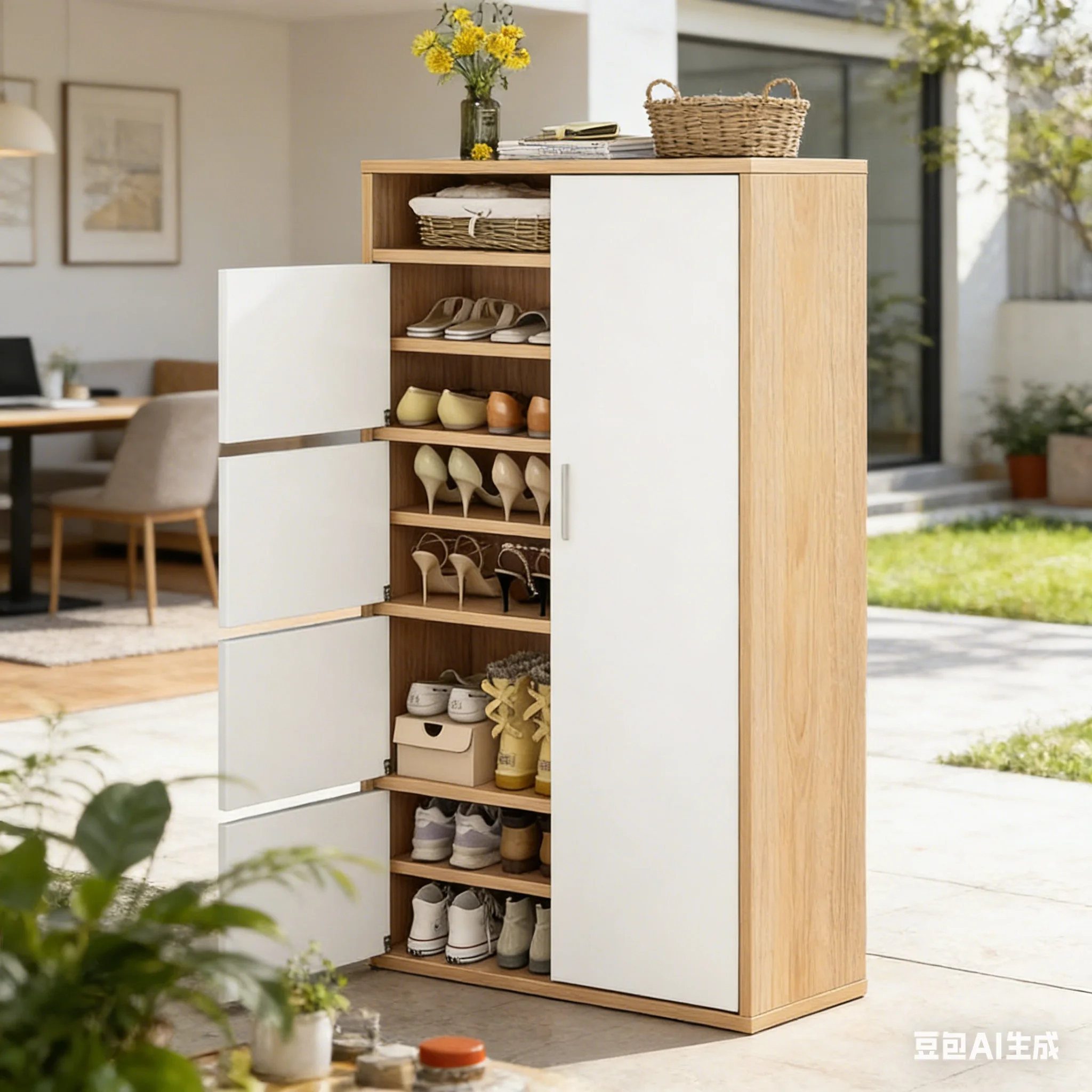 aoliviya-多層靴ラック靴キャビネット家庭用玄関エントランスリビングルーム収納オーガナイザーモダン-b731284