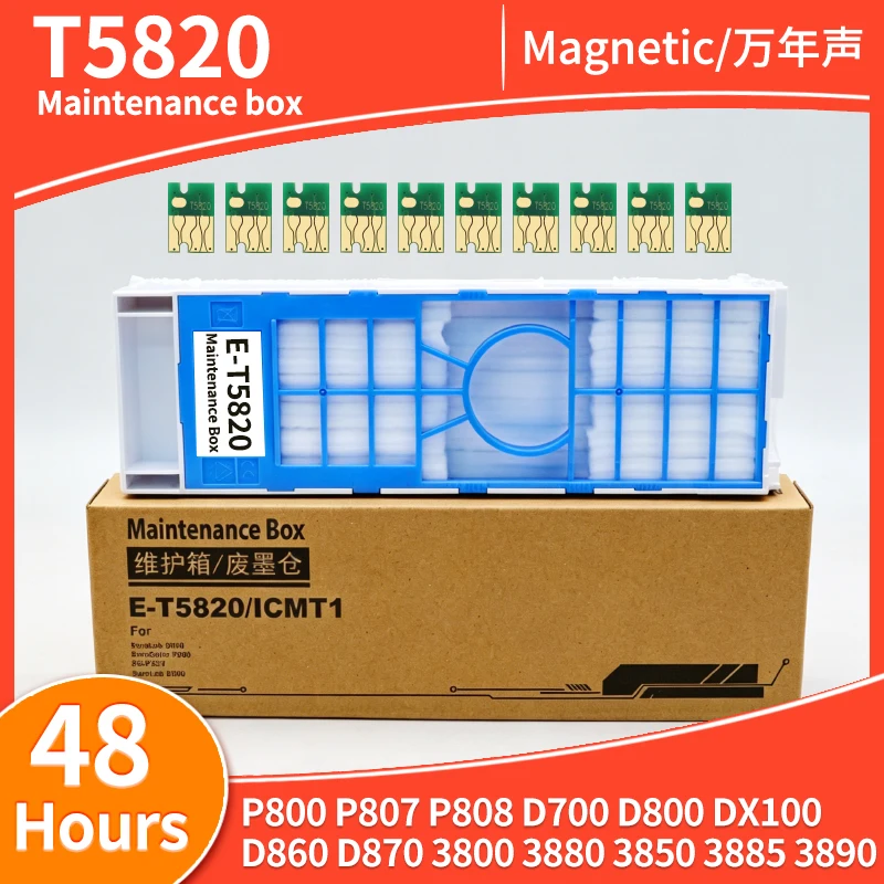 T5820 Maintenance Box Installed With Chip for EPSON Stylus Pro P800 P807 P808 D700 D800 DX100 D860 D870 3800 3880 3850 3885 3890
