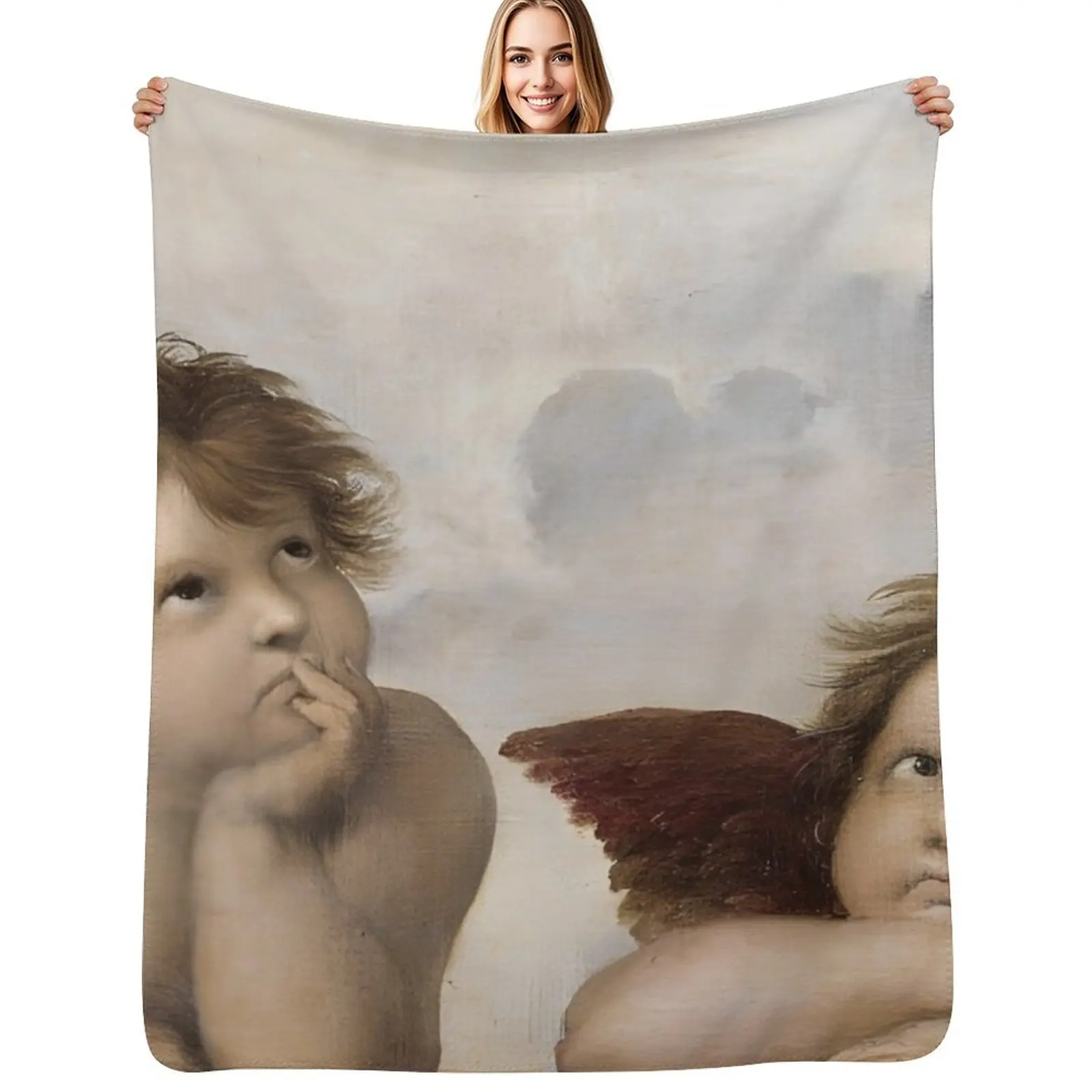 

Raphael's Angel Cherubs Throw Blanket Camping Large Travel Winter beds Blankets