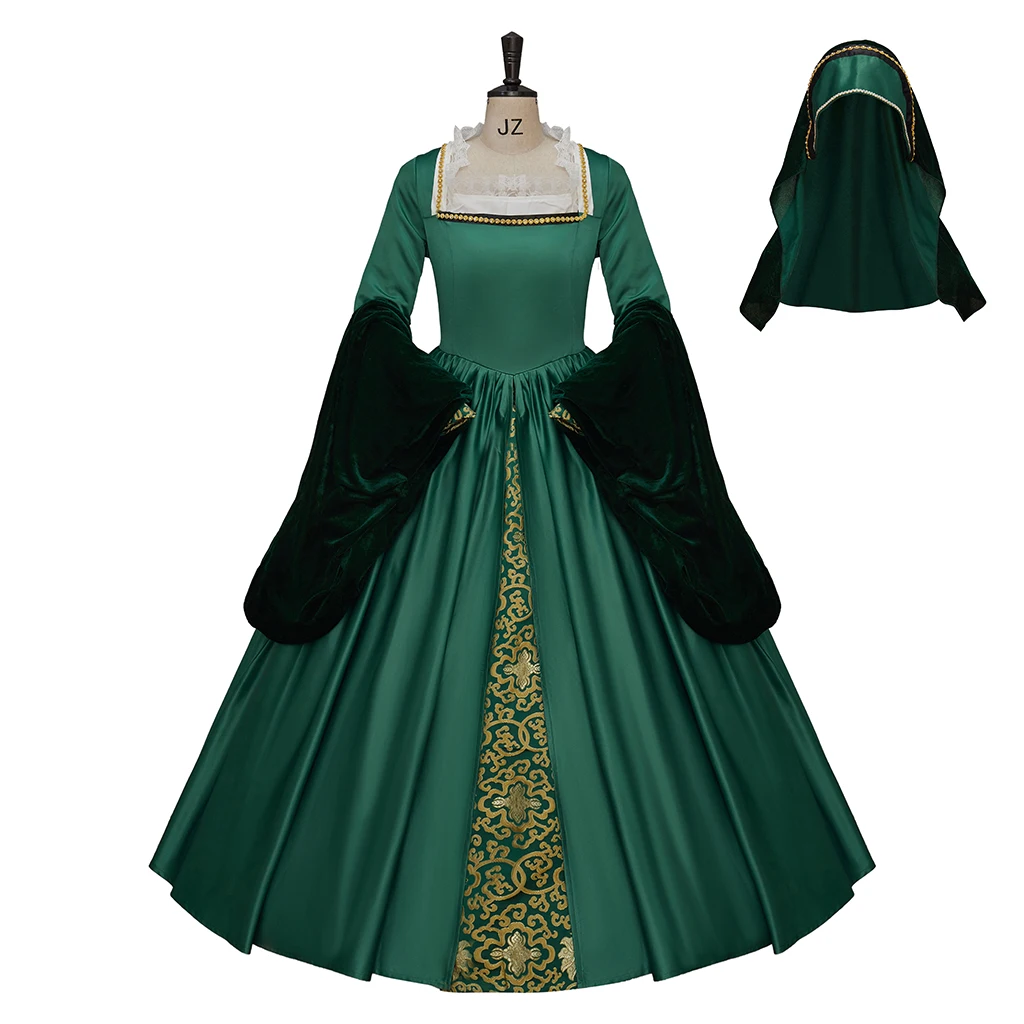 Queen Anne Boleyn Green Ball Gown Victorian Elizabeth Tudor Period Ball Gown Halloween Mary Boleyn Green Dresses Custom Made