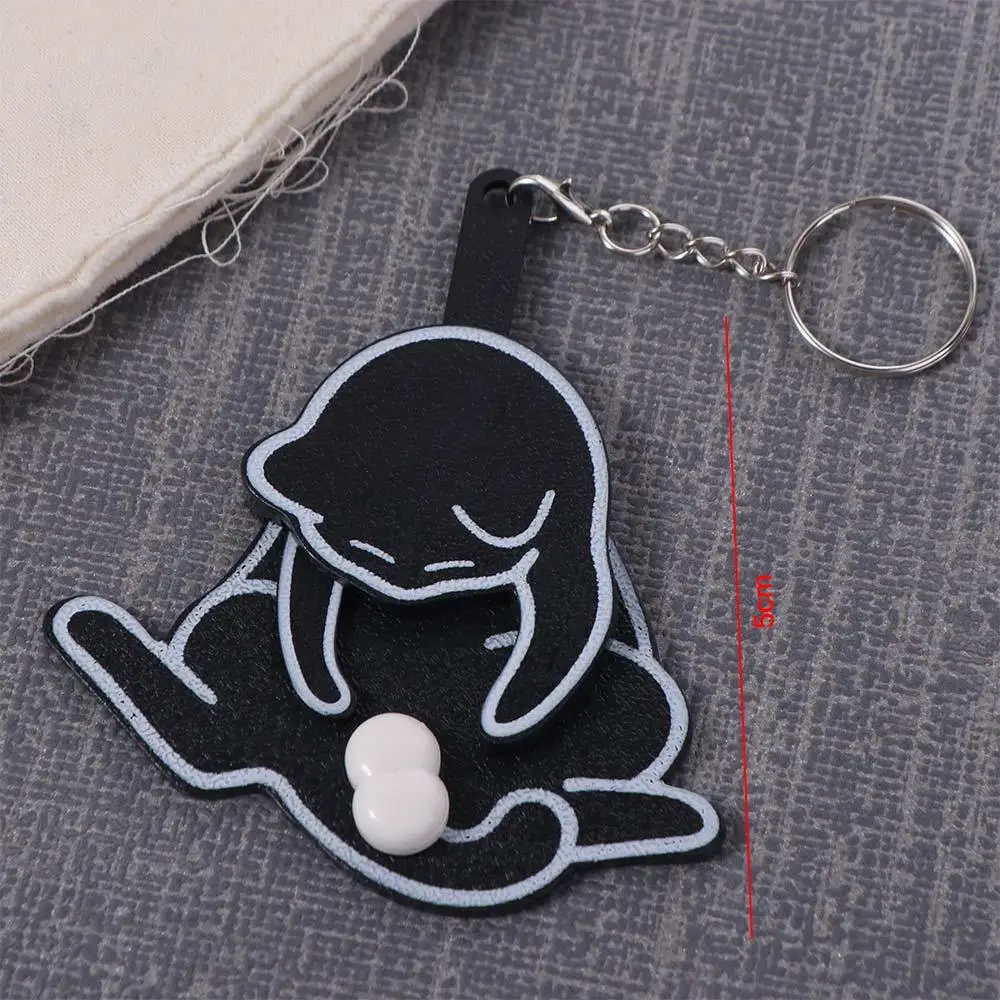 Pull Play Pull Play Egg Cat Keychain Rotatable Exquisite Trick Cat Bag Pendant Bag Charm Acrylic Jewelry Keychain Girl Boy Gift
