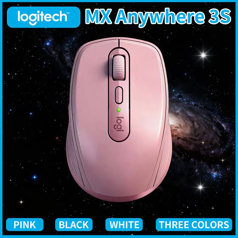 Premium Logitech MX Anywhere 3S Mouse - 8000 DPI, Hyper-Scroll, Silent Click, USB-C Charging for Home & Office