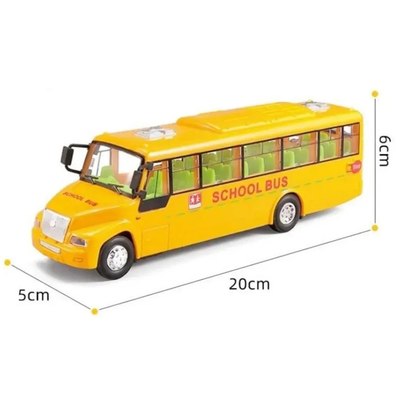 Kids School Bus Inertial Toys Lighting Car Model Interactive Educational Toys for Boys Girls Birthday Christmas Gift