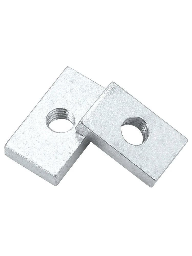 M8 Square Nut Rectangular Nuts Thin Slider Block Nuts Zinc-Plated Carbon Steel Aluminum Profile Accessory