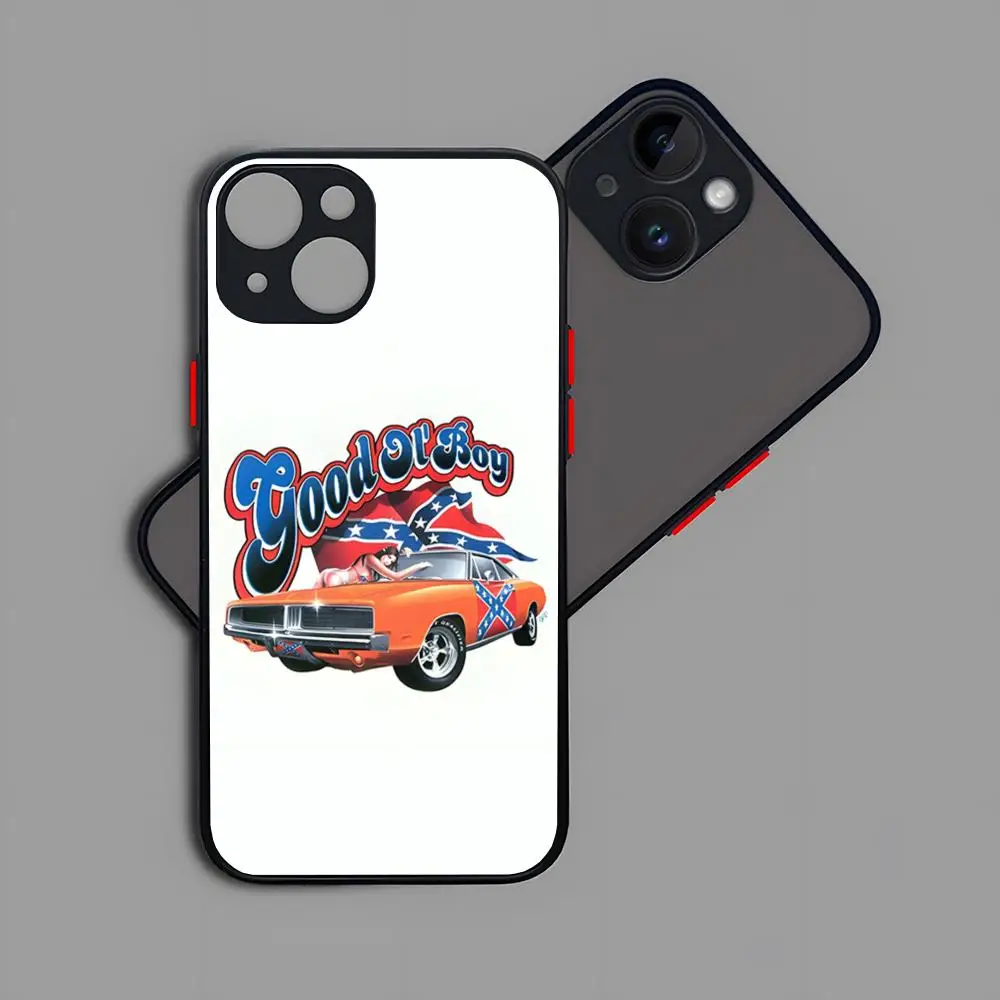 The General Lee Dukes Of Hazzard 01 Phone Case Matte Transparent Back For iPhone 15 14 13 12 11 Pro Max X XR XSMax 7 8 Plus Cover