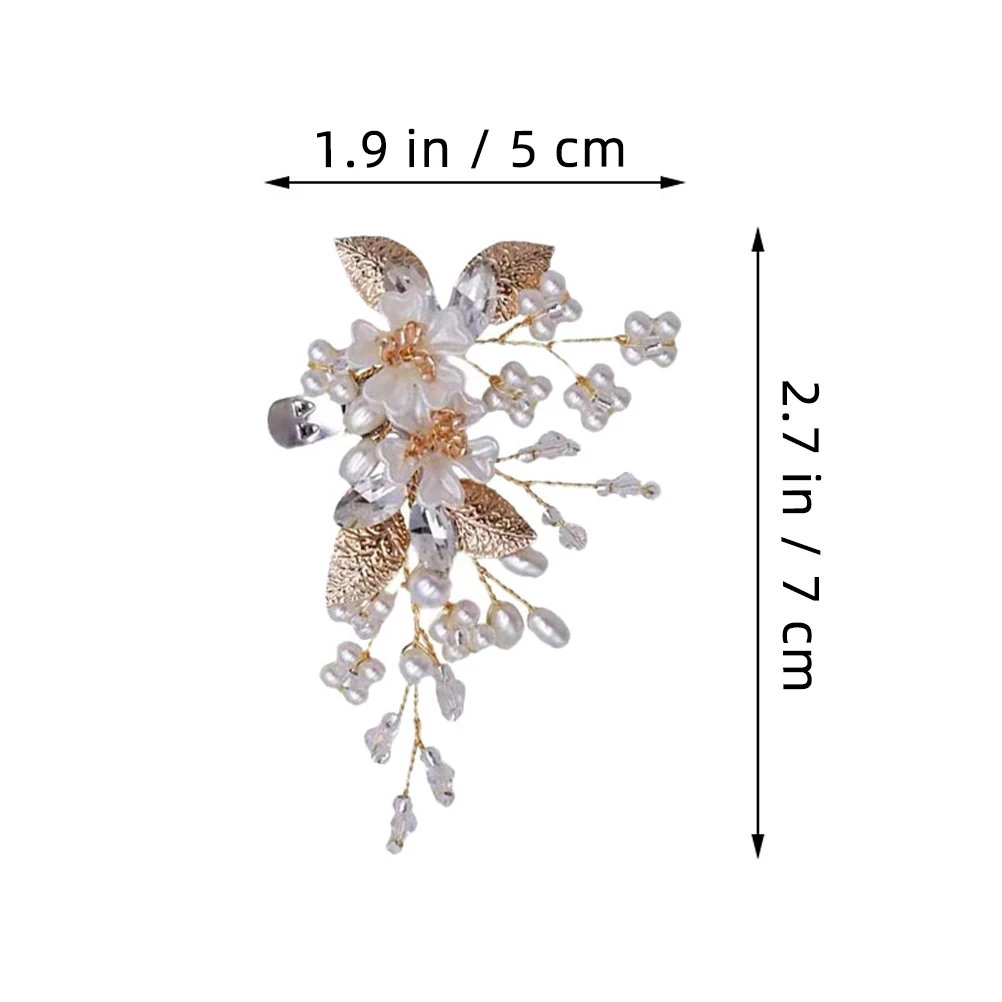 

Pearl Flower Shoe Buckles Golden Detachable Bridal Wedding Party Accessories Elegant Pearl Design Decorative Shoelace Bride