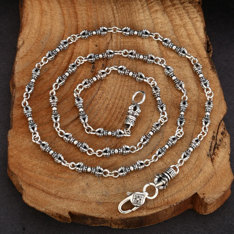 

Vintage Chain Necklace For Men Jewelry Blessing Vajra Pestle Necklace 60CM Male Choker Accessories
