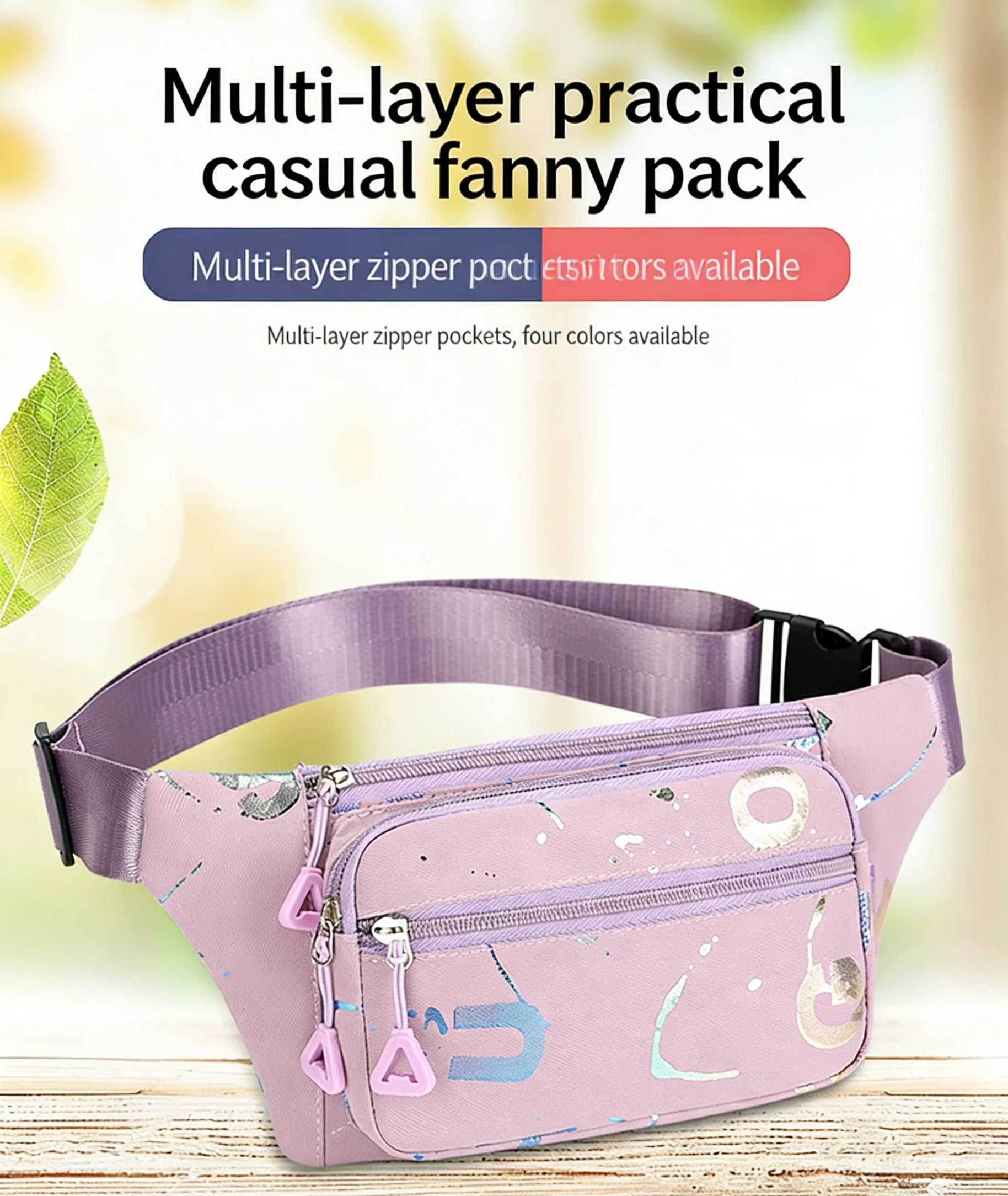 

Multi-Functional Unisex Waist Bag Waterproof Nylon Oxford Cloth Outdoor Phone Fanny Pack