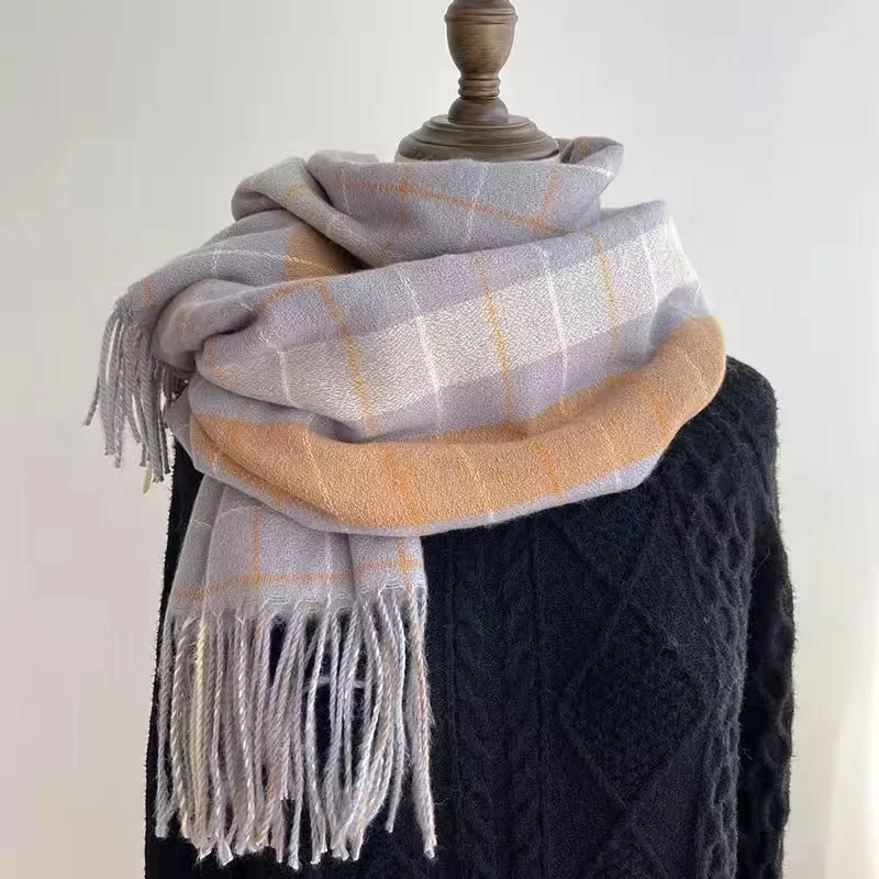 

Fashion winter plaid scarf female autumn and winter everything new British classic imitation cashmere plaid sha