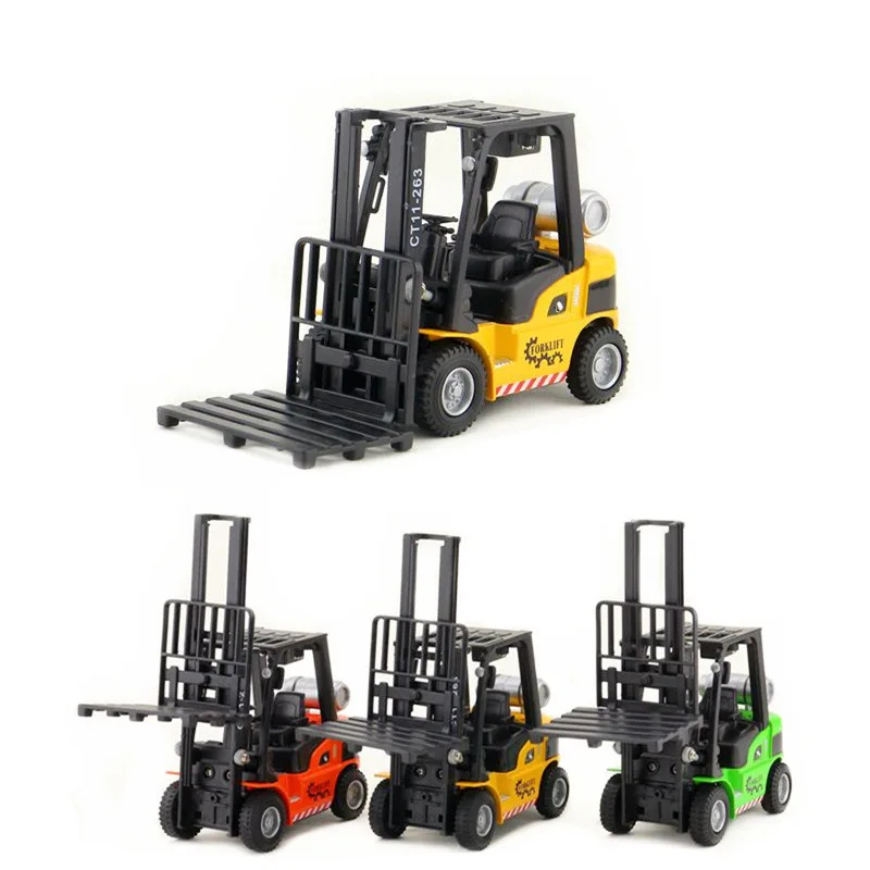 จำลอง1:25ล้อแม็ก Forklift รุ่นรถก่อสร้างของเล่นเด็ก,ของขวัญตกแต่ง,ล้อแม็กดึงกลับรถของเล่น