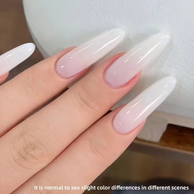 Vernis à ongles Gel blanc gelée laiteuse, translucide, Semi-Permanent, à tremper, UV LED, manucure, Nail Art, 15ml
