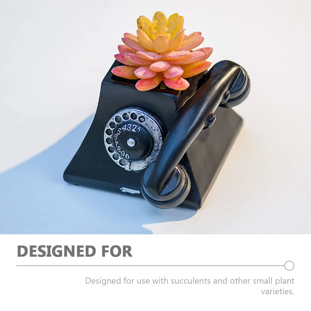 

1pc Telephone Shape Flower Planter Creative Resin Succulent Plant Pot For Indoor Outdoor Garden Decoration Bonsai Container