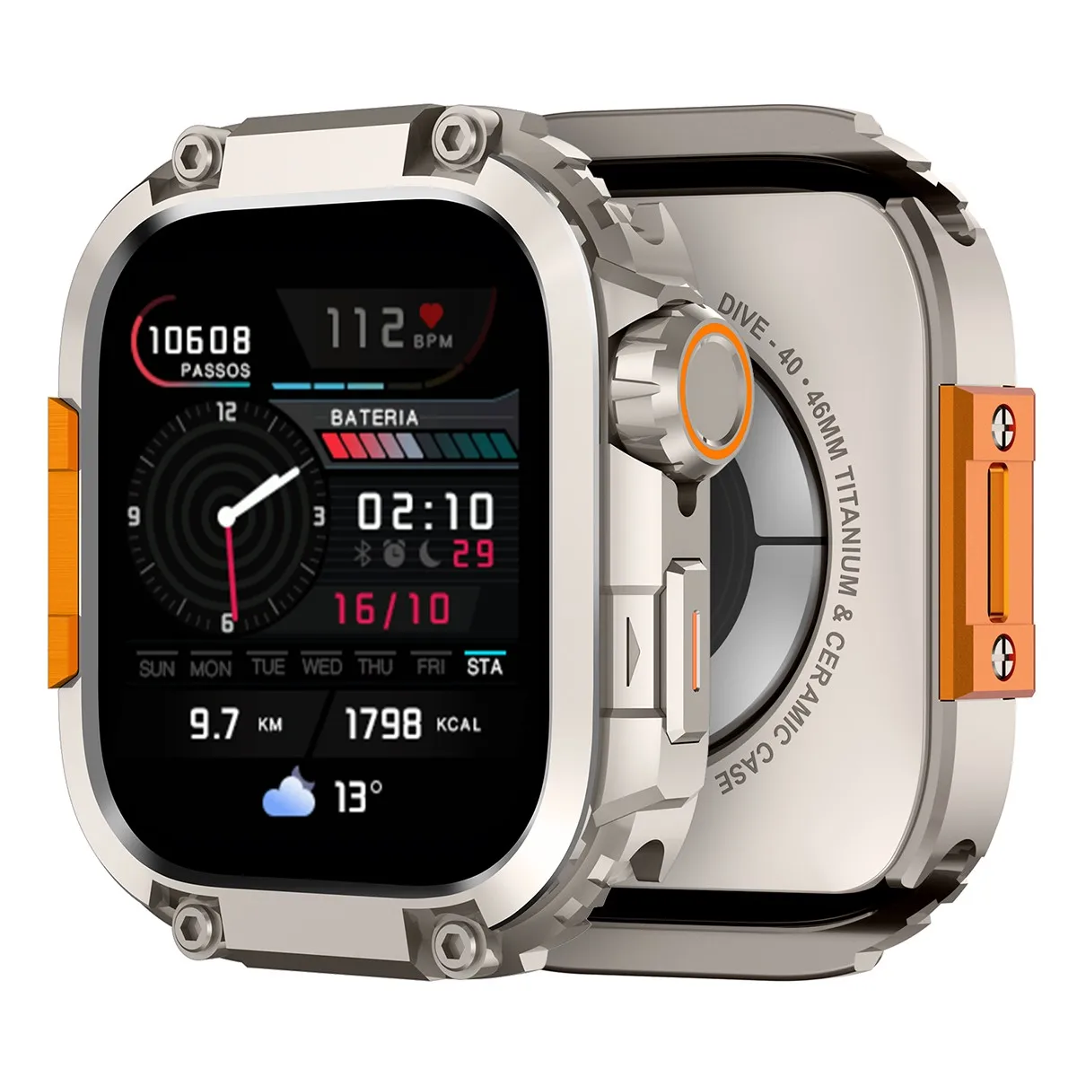 

Металлический корпус для Apple Watch Series 11/10, 46 мм, прочный защитный чехол + задняя крышка для iWatch Series, чехол для часов 46 мм