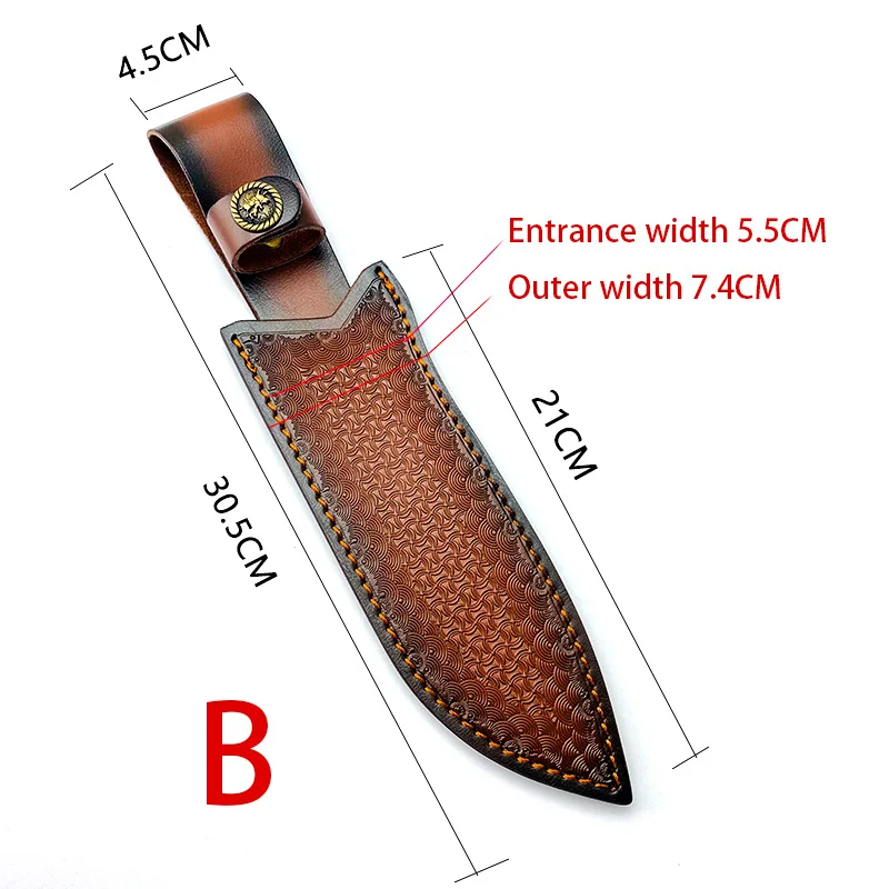 1piece Cow leather,cowhide knife Scabbard With Copper buckle Top Quality Outdoor straight knife Sheath Scabbard