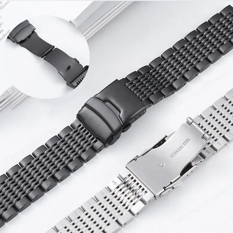 Solid Metal Band 18mm 20mm 22mm 24mm Stainless Steel Bracelet Universal Strap for Samsung Watch 4/5/3 Belt for Seiko Wristband