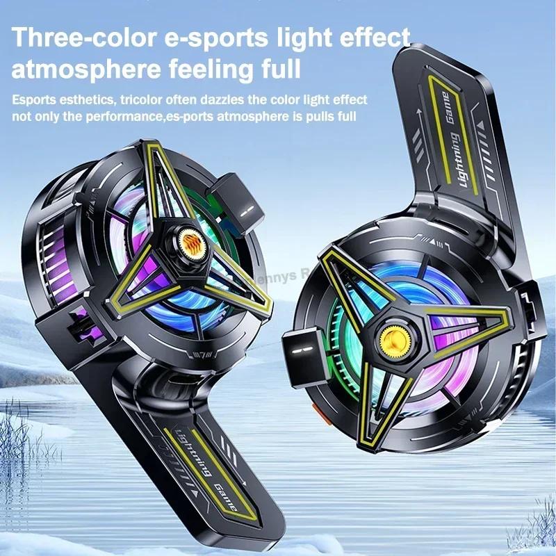 

X151 Универсальный портативный магнитный полупроводниковый кулер для телефона с цифровым дисплеем RGB-подсветкой Мощный охлаждающий вентилятор для игр