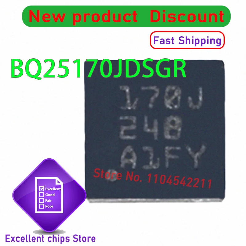 

10 шт./лот, новый оригинальный BQ25170JDSGR BQ25170 170J QFN