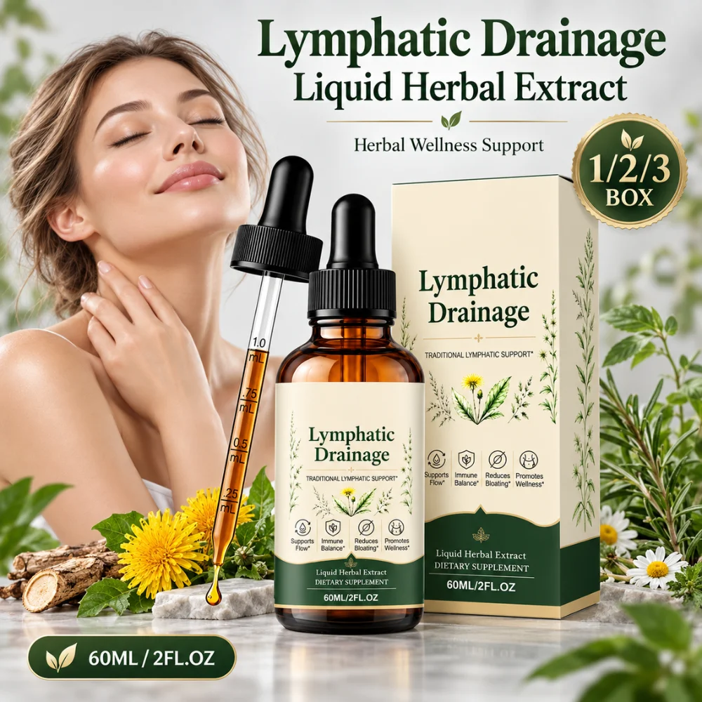 60ml Herbal Lymphatic Drainage Drops Natural Plant Extract Liquid Formula for Water Retention Swelling Fluid Balance Support