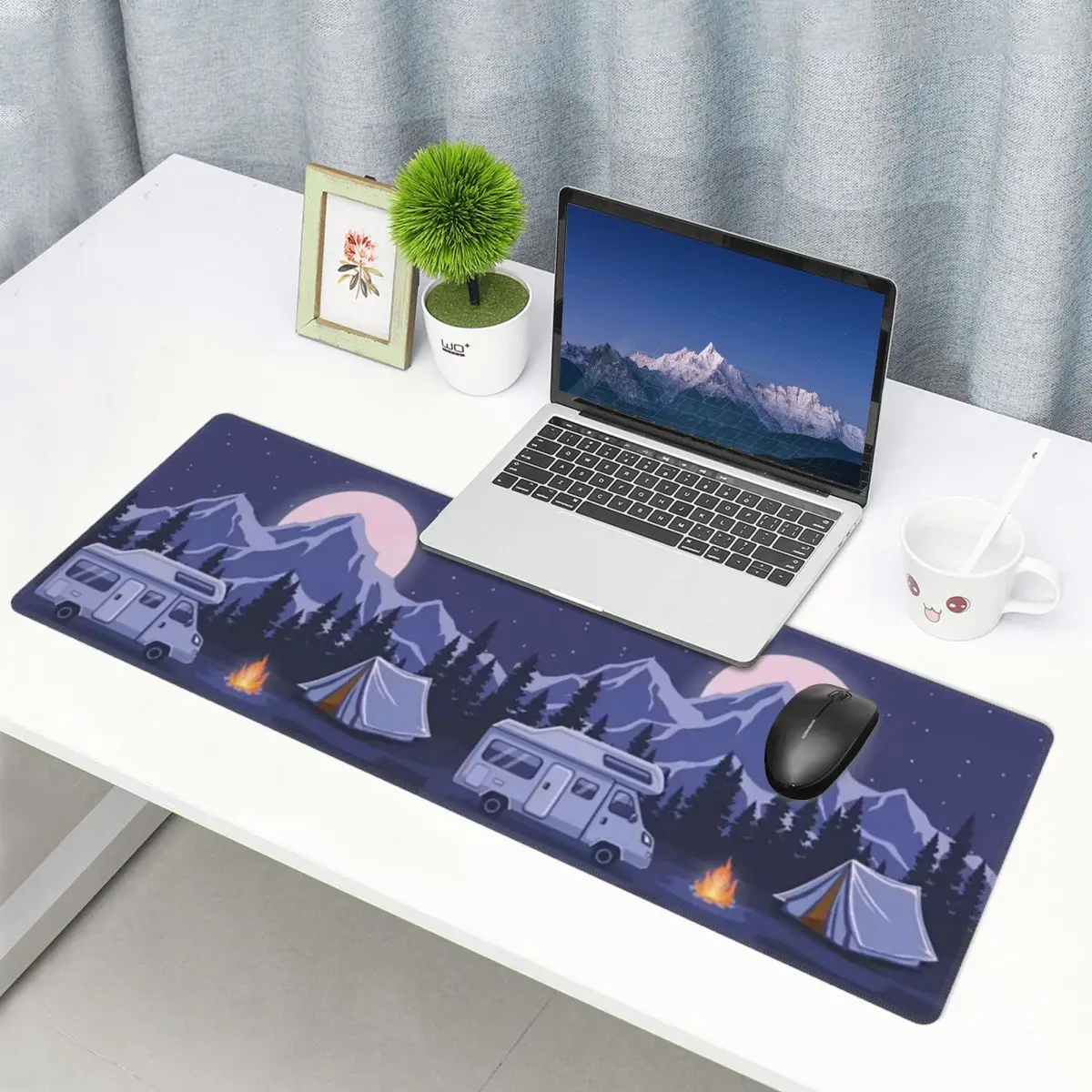 Large Mouse Pad Happy Campers Gamer PC Laptop Mats Keyboard Carpet Computer Gaming Office Accessories Desk Mat